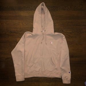 Champion Cropped Pink Hoodie Sweatshirt